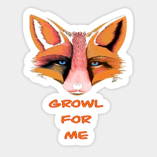 GROWL FOR ME BLUE EYED FOX CUTE Sticker